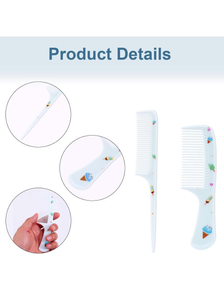 Juego de 2 Peines para Bebé Lasuroa - Dientes Finos y Cola de Rata