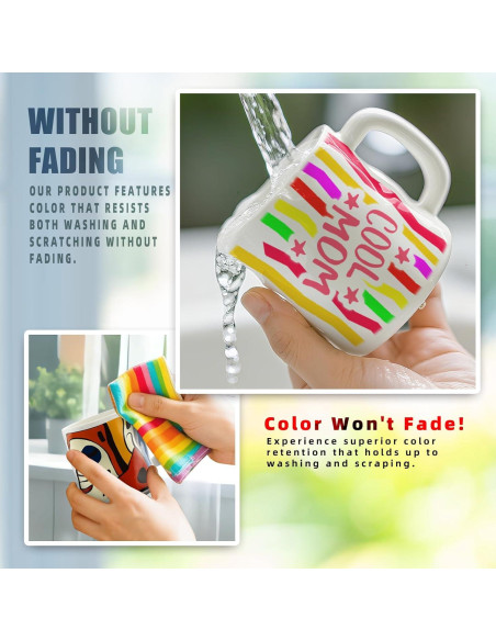 Juego de Pintura Cerámica Roaxkois para Tazas - DIY Creativo