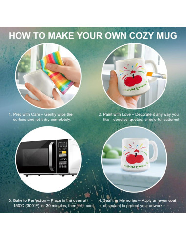 Juego de Pintura Cerámica Roaxkois para Tazas - DIY Creativo