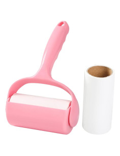 Rodillo Adhesivo para Pelos de Mascotas Nnverseryy Rosa con Recargas
