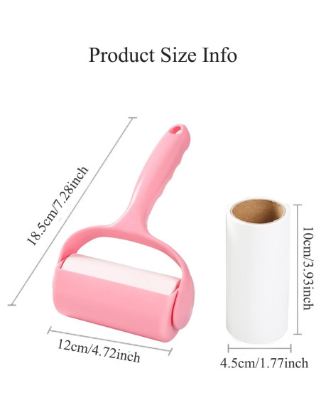 Rodillo Adhesivo para Pelos de Mascotas Nnverseryy Rosa con Recargas