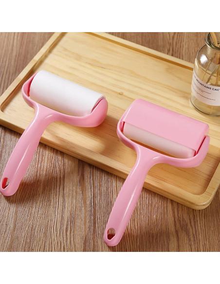 Rodillo Adhesivo para Pelos de Mascotas Nnverseryy Rosa con Recargas