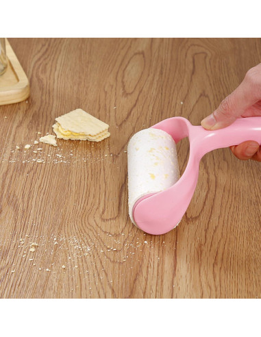 Rodillo Adhesivo para Pelos de Mascotas Nnverseryy Rosa con Recargas