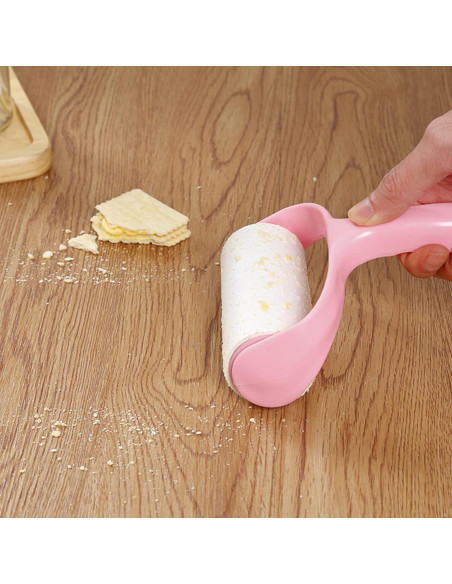 Rodillo Adhesivo para Pelos de Mascotas Nnverseryy Rosa con Recargas