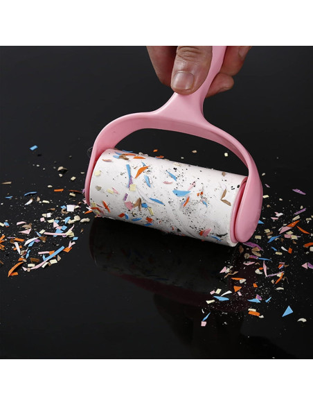 Rodillo Adhesivo para Pelos de Mascotas Nnverseryy Rosa con Recargas