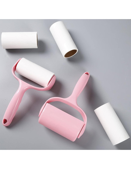 Rodillo Adhesivo para Pelos de Mascotas Nnverseryy Rosa con Recargas