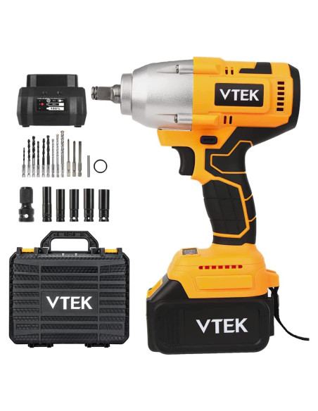 Llave de impacto inalámbrica VTEK 700N.m 1/2" - 3 en 1