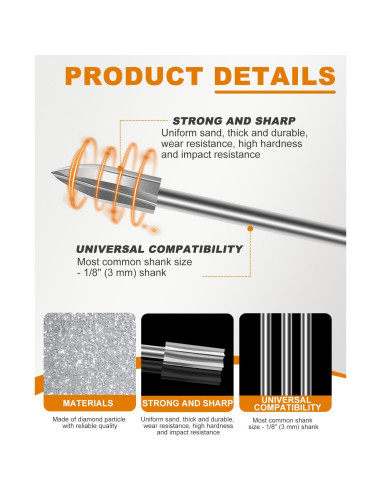 Juego de Puntas de Tallado en Madera KeeTidy, 5 Piezas 3mm