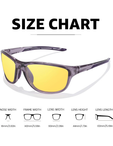 Gafas de Visión Nocturna Polarizadas Myiaur Amarillas