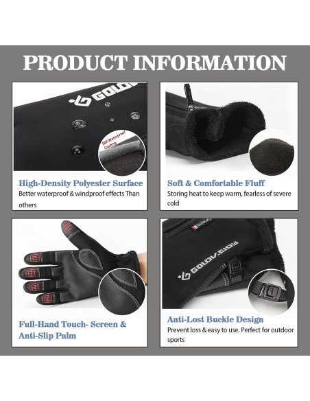 Guantes de Ciclismo de Invierno LSAMA Antideslizantes Medianos