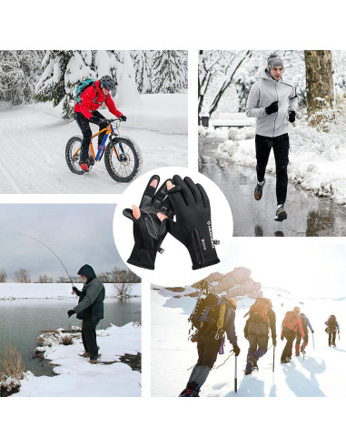 Guantes de Ciclismo de Invierno LSAMA Antideslizantes Medianos