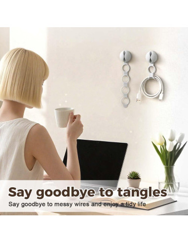 Bridas de Silicona Reutilizables WUSAIRX - Organizador de Cables 21.6 cm