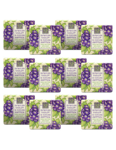 Jabón Botánico Mini Greenwich Bay - Set de 12 x 53.86 g - Violeta Africano