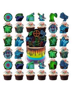 Decoraciones de Cupcakes Laser Tag QIan&CCaiLya - 36 Piezas