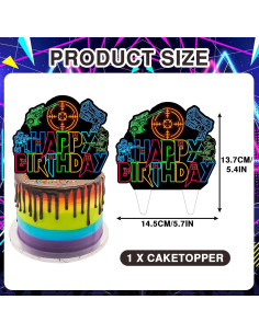 Decoraciones de Cupcakes Laser Tag QIan&CCaiLya - 36 Piezas 2