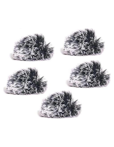 5 Pantallas de Viento para Micrófono Lavalier Ruittos 10mm