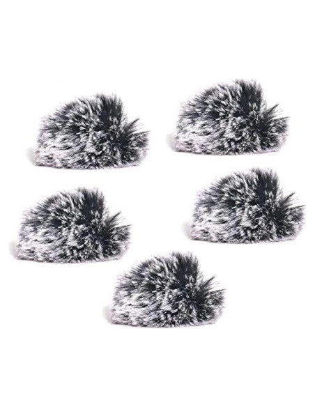 5 Pantallas de Viento para Micrófono Lavalier Ruittos 10mm