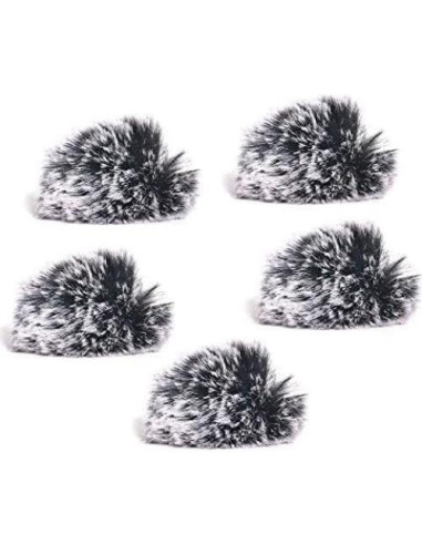 5 Pantallas de Viento para Micrófono Lavalier Ruittos 10mm