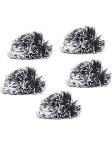 5 Pantallas de Viento para Micrófono Lavalier Ruittos 10mm