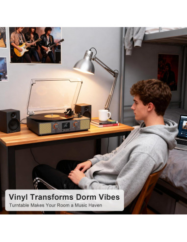 Reproductor de Vinilo Bluetooth VICTRESS SON1+TE-2032GY 3 Velocidades