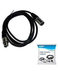 Cable de Micrófono XLR Macho a Hembra HQRP 1.8m 3 Pines