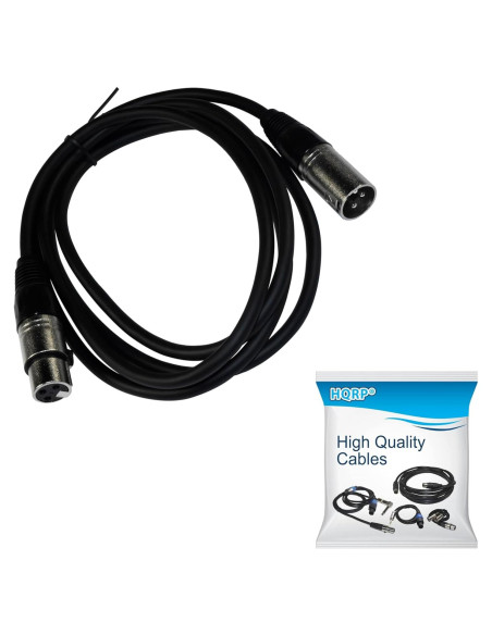 Cable de Micrófono XLR Macho a Hembra HQRP 1.8m 3 Pines