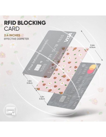 Tarjetas Bloqueadoras RFID VULKIT 2PCS Flor Rosa Ultra Delgado