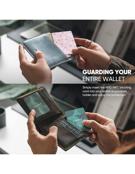 Tarjetas Bloqueadoras RFID VULKIT 2PCS Flor Rosa Ultra Delgado