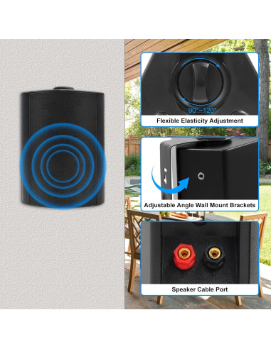 Altavoces Pasivos Herdio 5.25" Impermeables para Exterior - 4 Piezas