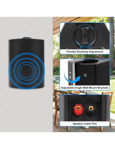 Altavoces Pasivos Herdio 5.25" Impermeables para Exterior - 4 Piezas