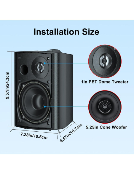 Altavoces Pasivos Herdio 5.25" Impermeables para Exterior - 4 Piezas