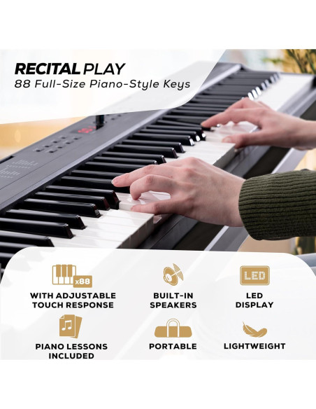 Teclado Electrónico Alesis Recital Play 88 Teclas USB MIDI