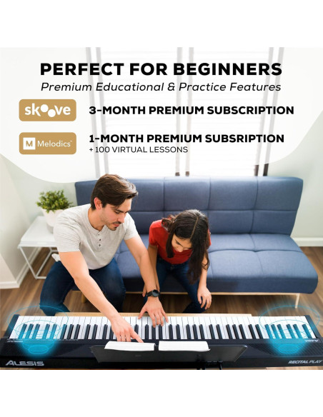 Teclado Electrónico Alesis Recital Play 88 Teclas USB MIDI