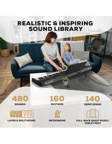 Teclado Electrónico Alesis Recital Play 88 Teclas USB MIDI