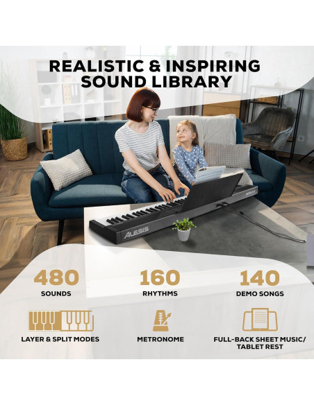 Teclado Electrónico Alesis Recital Play 88 Teclas USB MIDI