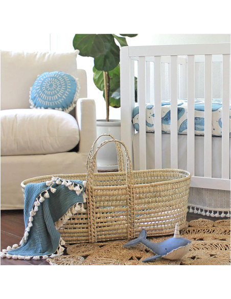 Manta de Muselina Crane Baby 100% Algodón Azul 101.6x101.6cm