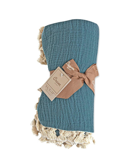 Manta de Muselina Crane Baby 100% Algodón Azul 101.6x101.6cm