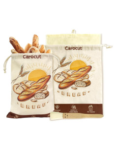 Bolsas de Pan Reutilizables CAROCUT - 2 Unidades de Cera de Abeja