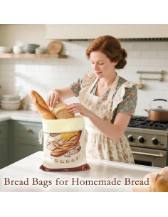 Bolsas de Pan Reutilizables CAROCUT - 2 Unidades de Cera de Abeja 2