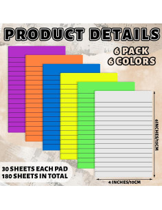 Notas Adhesivas Transparentes Yinder 6 Pack 10x15 cm Colores Brillantes 2