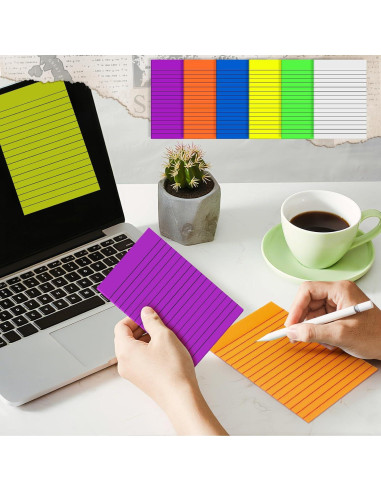 Notas Adhesivas Transparentes Yinder 6 Pack 10x15 cm Colores Brillantes