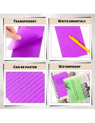 Notas Adhesivas Transparentes Yinder 6 Pack 10x15 cm Colores Brillantes