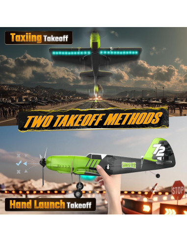 Avión RC Bezgar Z61 Verde con Giroscopio y Luces LED