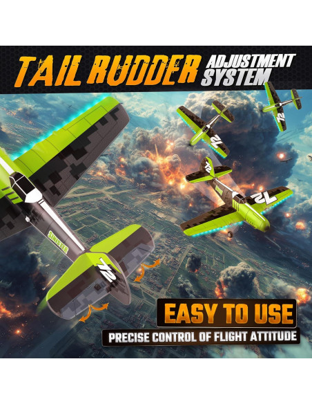 Avión RC Bezgar Z61 Verde con Giroscopio y Luces LED