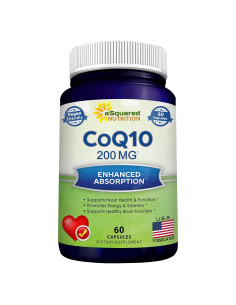 Suplemento CoQ10 200mg aSquared - 60 Cápsulas Veganas