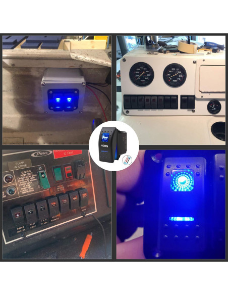 Interruptor Rocker Momentáneo Impermeable 12V 20A Azul - KEING