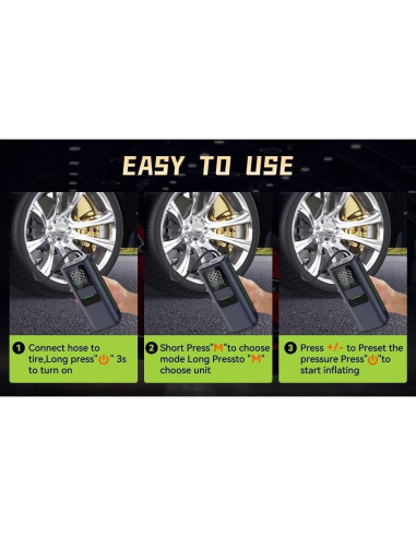 Compresor de Aire Inalámbrico SANARAE T10 - 150 PSI, Batería 8000mAh