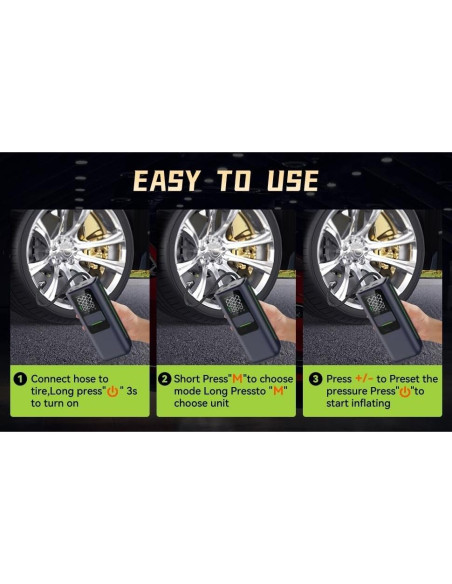 Compresor de Aire Inalámbrico SANARAE T10 - 150 PSI, Batería 8000mAh