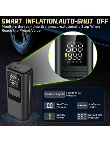 Compresor de Aire Inalámbrico SANARAE T10 - 150 PSI, Batería 8000mAh