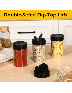 Paquete de 30 frascos de especias Yiyiring 250 ml con tapa abatible 2